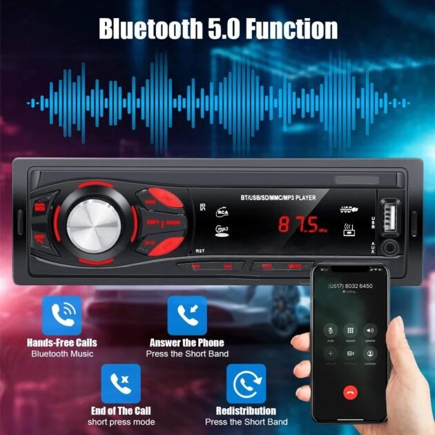 مذياع السيارة مزود بشاشة post bluetooth carte son forte 4x60 watts✅